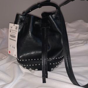 Faux leather bucket bag purse with tags
